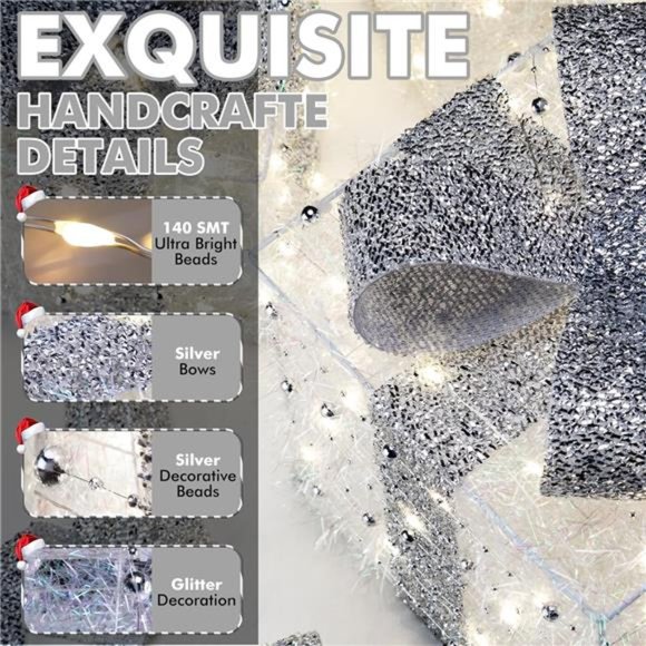 Christmas Lighted Gift Boxes, 140 LEDs Light Up Presents, 8 Modes, Set of 3 - Picture 5 of 7